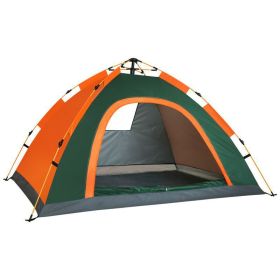 Double Camping Beach Tent Outdoor Thickened Sun Block Rain-proof One Window Automatic Tent (Option: Orange-2people)