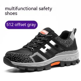 Mens Lightweight Breathable Anti-smash And Anti-puncture Labor Insurance Shoes (Option: Grey-39)