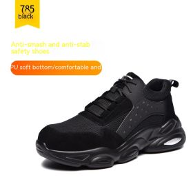 Mesh Breathable PU Soft Sole Labor Insurance Shoes Anti-smash Anti-puncture (Option: 785Black-40)