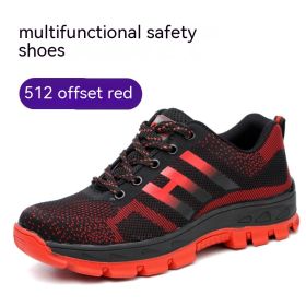 Mens Lightweight Breathable Anti-smash And Anti-puncture Labor Insurance Shoes (Option: Red-39)