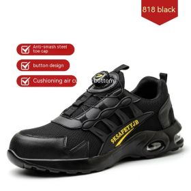 Breathable Anti-smash And Anti-puncture Safety Shoes For Men (Option: 818Black-39)