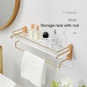 Acrylic Bathroom Walnut Storage Rack Punch Free Storage Rack (Option: 40 Long Beech With Rod)