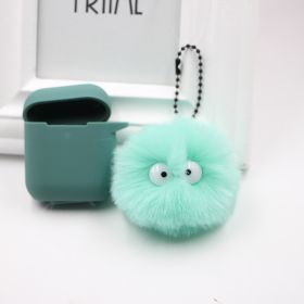 Dust Elf Small Briquette Keychain Pendant Plush Round Student Schoolbag Key Pendant (Option: Mint Green-Coal Elf Pendant)