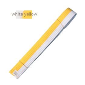 Simple Solid Color Taekwondo Belt Ribbon (Option: White Yellow-220cm)