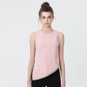 Sleeveless Sports Vest Women's Outer Wear Tight (Option: Pink-S)