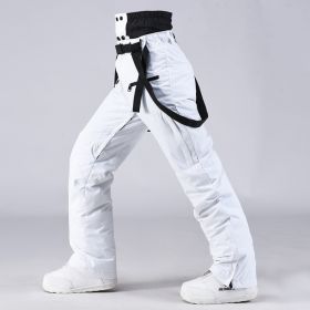 Men's And Women's South Korea Windproof Waterproof And Hard-wearing Breathable Fashion Ski Pants (Option: White176 style-XS)