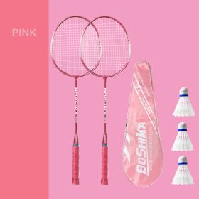 Badminton Racket For Beginners Children Set Iron Alloy A (Option: 658blue racket plus 3balls)