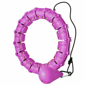 Smart Weighted For Adults Weight Loss, Weighted Fitness Hoops For Weight Loss Equipment, Infinity Hoop Plus Size Detachable 24 Knots, Abdomen Fitness, (Color: Purple)