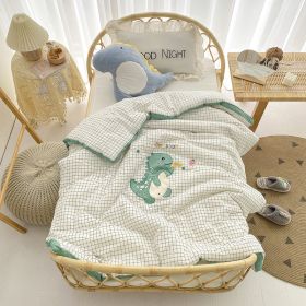 Cotton Yarn-dyed Washed Cotton Embroidered Children Quilt (Option: Smart Dinosaur-120x150cm Spring Autumn)