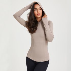 New Hooded Yoga Dress For Women (Option: Milk Coffee-S)