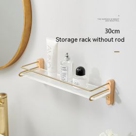 Acrylic Bathroom Walnut Storage Rack Punch Free Storage Rack (Option: 30 Long Beech With Fence)