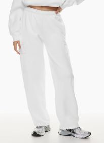 Elastic-waist High Waist Wide-leg Ankle-length Pants (Option: White-S)