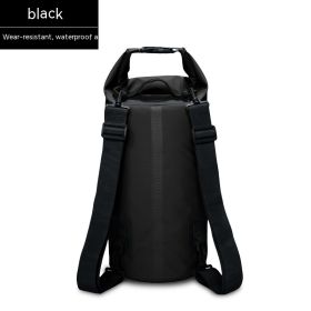 Waterproof Bag PVC Waterproof Bag Swimming Beach Drifting Camouflage Backpack (Option: Black-5L)