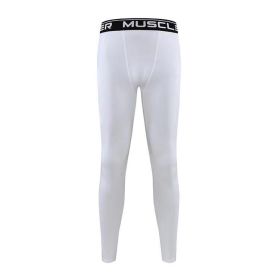 Quick-dry Pants Men's Bottoming Tights Trousers (Option: White-M)