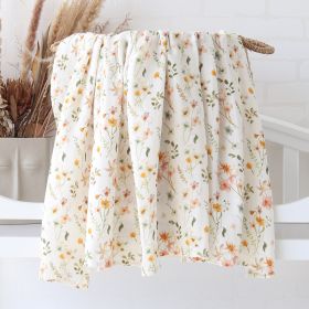 Bamboo Cotton Cloth Bag Single Baby Wrapping Blanket Cover Blanket (Option: Flowers In The Wild-120x120)