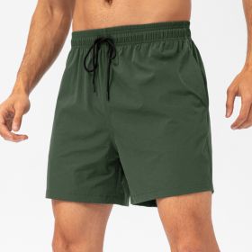 Loose Fitness Casual Running Shorts (Option: Dark Green-S)