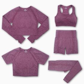 Fashion Women's Workout Yoga Clothes (Option: Wine Red-S)