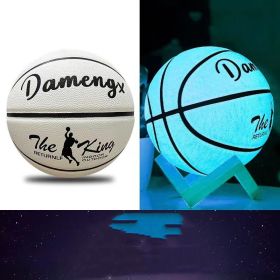 Luminous Luminous Basketball PU Soft Leather Outdoor Wear-resistant And Non-slip (Option: Blue luminous-5Ball)