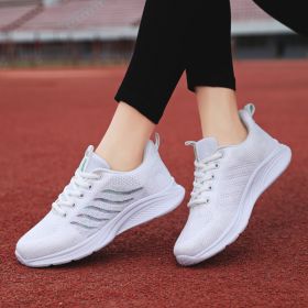 Running Women's  Middle-aged Leisure Mesh Surface Shoes (Option: Bao 205 White-35)