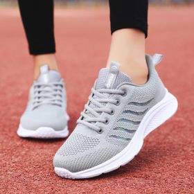 Running Women's  Middle-aged Leisure Mesh Surface Shoes (Option: Bao 205 Gray-36)