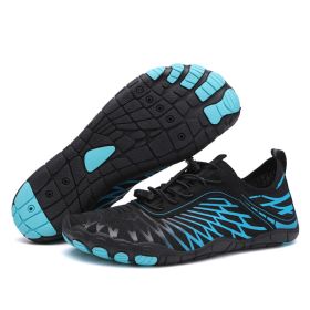 Men's And Women's Fashion Casual Outdoor Skin Soft Bottom Water Shoes (Option: 8305 Black Blue-41)