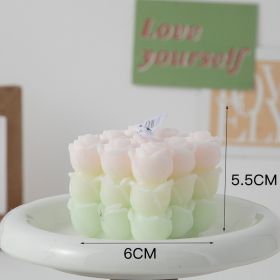 Flower Cube Aromatherapy Candle With Hand Creative Home Decoration Suit Shooting Props Wedding Tie (Option: Summer Of Peach)