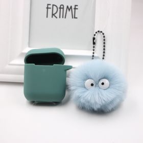 Dust Elf Small Briquette Keychain Pendant Plush Round Student Schoolbag Key Pendant (Option: Light Blue-Coal Elf Pendant)