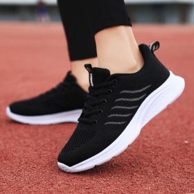 Running Women's  Middle-aged Leisure Mesh Surface Shoes (Option: Bao 205 Black-37)