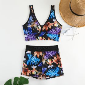 Two-piece Swimsuit Printed Boxer Multi-color Swimsuit (Option: 1 Style-M)