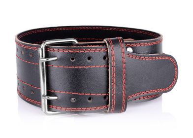 Double Breasted Cowhide Sports Waist Support Weight Lifting Belt (Option: M110cm-Red Line)