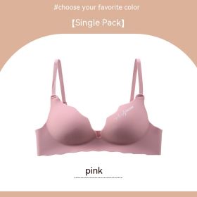 Seamless Lingerie For Women With No Steel Rings And Small Breasts Gathered Together (Option: Pink-70B)