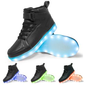 LED Lamp High-top Board Shoe Light Shoes Charging Dancing Shoes (Option: Black-27)