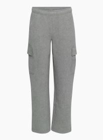 Elastic-waist High Waist Wide-leg Ankle-length Pants (Option: Gray-M)