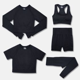 Fashion Women's Workout Yoga Clothes (Option: Black-L)