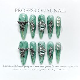 Heavy Industry Handmade Wear Nail Liquid Wings Angel Pupil Long Nail Stickers (Option: Angel Pupil-M)