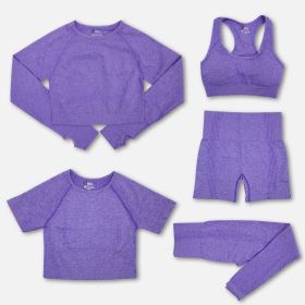 Fashion Women's Workout Yoga Clothes (Option: Hemp Purple-L)