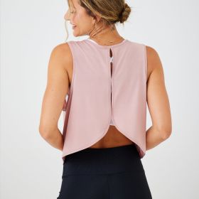 Yoga Vest Women's Hollow-out Beauty Back Sports Blouse (Option: Pink-L)