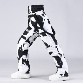 Men's And Women's South Korea Windproof Waterproof And Hard-wearing Breathable Fashion Ski Pants (Option: 176Panda-XL)