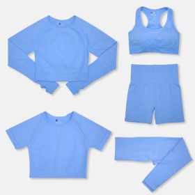 Fashion Women's Workout Yoga Clothes (Option: Sky Blue-L)