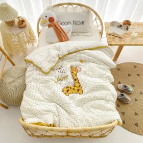 Cotton Yarn-dyed Washed Cotton Embroidered Children Quilt (Option: Happy Deer-150x200cm Spring Autumn)